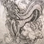 Эскизы тату дракон 28,10,2021 - №0202 - dragon tattoo sketch - tattoo-photo.ru