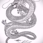 Эскизы тату дракон 28,10,2021 - №0203 - dragon tattoo sketch - tattoo-photo.ru