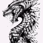 Эскизы тату дракон 28,10,2021 - №0212 - dragon tattoo sketch - tattoo-photo.ru