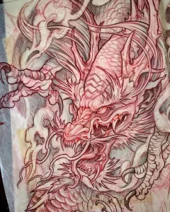 Эскизы тату дракон 28,10,2021 - №0214 - dragon tattoo sketch - tattoo-photo.ru