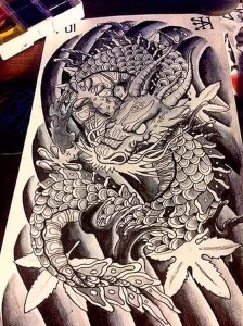 Эскизы тату дракон 28,10,2021 - №0223 - dragon tattoo sketch - tattoo-photo.ru
