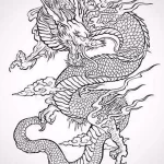 Эскизы тату дракон 28,10,2021 - №0225 - dragon tattoo sketch - tattoo-photo.ru