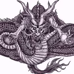 Эскизы тату дракон 28,10,2021 - №0232 - dragon tattoo sketch - tattoo-photo.ru