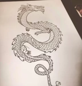 Эскизы тату дракон 28,10,2021 - №0265 - dragon tattoo sketch - tattoo-photo.ru