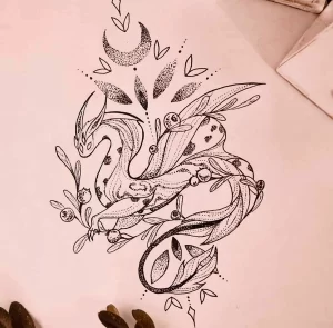 Эскизы тату дракон 28,10,2021 - №0283 - dragon tattoo sketch - tattoo-photo.ru