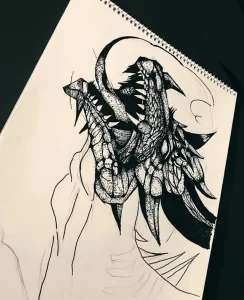 Эскизы тату дракон 28,10,2021 - №0289 - dragon tattoo sketch - tattoo-photo.ru