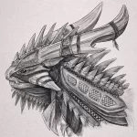 Эскизы тату дракон 28,10,2021 - №0296 - dragon tattoo sketch - tattoo-photo.ru