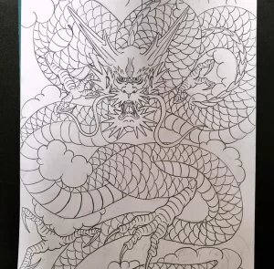 Эскизы тату дракон 28,10,2021 - №0334 - dragon tattoo sketch - tattoo-photo.ru