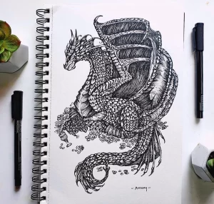 Эскизы тату дракон 28,10,2021 - №0349 - dragon tattoo sketch - tattoo-photo.ru