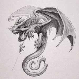 Эскизы тату дракон 28,10,2021 - №0350 - dragon tattoo sketch - tattoo-photo.ru