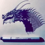 Эскизы тату дракон 28,10,2021 - №0351 - dragon tattoo sketch - tattoo-photo.ru
