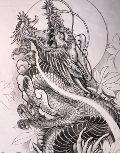 Эскизы тату дракон 28,10,2021 - №0363 - dragon tattoo sketch - tattoo-photo.ru