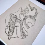 Эскизы тату дракон 28,10,2021 - №0413 - dragon tattoo sketch - tattoo-photo.ru