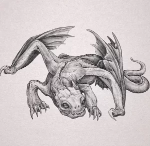 Эскизы тату дракон 28,10,2021 - №0441 - dragon tattoo sketch - tattoo-photo.ru