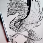 Эскизы тату дракон 28,10,2021 - №0482 - dragon tattoo sketch - tattoo-photo.ru