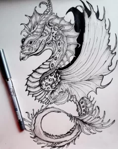 Эскизы тату дракон 28,10,2021 - №0482 - dragon tattoo sketch - tattoo-photo.ru