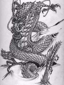 Эскизы тату дракон 28,10,2021 - №0506 - dragon tattoo sketch - tattoo-photo.ru