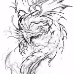 Эскизы тату дракон 28,10,2021 - №0543 - dragon tattoo sketch - tattoo-photo.ru