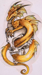 Эскизы тату дракон 28,10,2021 - №0548 - dragon tattoo sketch - tattoo-photo.ru