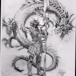 Эскизы тату дракон 28,10,2021 - №0549 - dragon tattoo sketch - tattoo-photo.ru