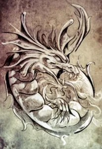 Эскизы тату дракон 28,10,2021 - №0554 - dragon tattoo sketch - tattoo-photo.ru