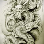 Эскизы тату дракон 28,10,2021 - №0566 - dragon tattoo sketch - tattoo-photo.ru