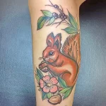 Фото пример рисунка тату белка 18,10,2021 - №0001 - squirrel tattoo - tattoo-photo.ru