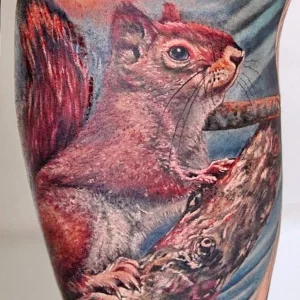 Фото пример рисунка тату белка 18,10,2021 - №0002 - squirrel tattoo - tattoo-photo.ru