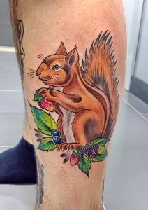 Фото пример рисунка тату белка 18,10,2021 - №0004 - squirrel tattoo - tattoo-photo.ru