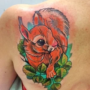 Фото пример рисунка тату белка 18,10,2021 - №0012 - squirrel tattoo - tattoo-photo.ru