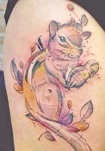 Фото пример рисунка тату белка 18,10,2021 - №0020 - squirrel tattoo - tattoo-photo.ru