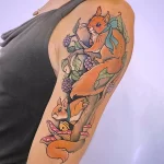 Фото пример рисунка тату белка 18,10,2021 - №0021 - squirrel tattoo - tattoo-photo.ru