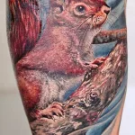 Фото пример рисунка тату белка 18,10,2021 - №0034 - squirrel tattoo - tattoo-photo.ru