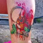 Фото пример рисунка тату белка 18,10,2021 - №0055 - squirrel tattoo - tattoo-photo.ru