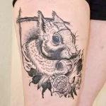 Фото пример рисунка тату белка 18,10,2021 - №0065 - squirrel tattoo - tattoo-photo.ru