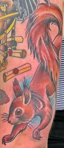 Фото пример рисунка тату белка 18,10,2021 - №0072 - squirrel tattoo - tattoo-photo.ru