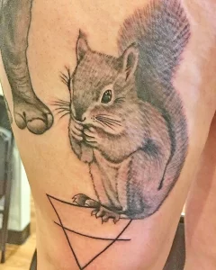 Фото пример рисунка тату белка 18,10,2021 - №0079 - squirrel tattoo - tattoo-photo.ru