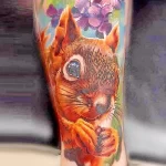 Фото пример рисунка тату белка 18,10,2021 - №0091 - squirrel tattoo - tattoo-photo.ru