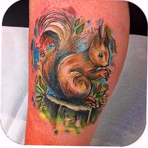 Фото пример рисунка тату белка 18,10,2021 - №0097 - squirrel tattoo - tattoo-photo.ru