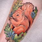Фото пример рисунка тату белка 18,10,2021 - №0098 - squirrel tattoo - tattoo-photo.ru