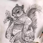 Фото пример рисунка тату белка 18,10,2021 - №0100 - squirrel tattoo - tattoo-photo.ru