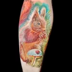 Фото пример рисунка тату белка 18,10,2021 - №0132 - squirrel tattoo - tattoo-photo.ru