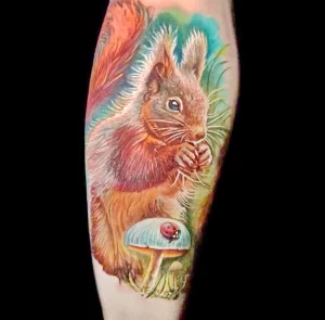 Фото пример рисунка тату белка 18,10,2021 - №0132 - squirrel tattoo - tattoo-photo.ru