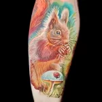 Фото пример рисунка тату белка 18,10,2021 - №0144 - squirrel tattoo - tattoo-photo.ru