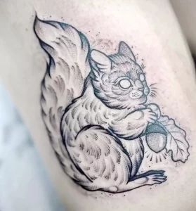 Фото пример рисунка тату белка 18,10,2021 - №0151 - squirrel tattoo - tattoo-photo.ru
