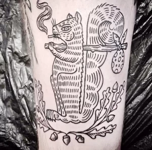 Фото пример рисунка тату белка 18,10,2021 - №0167 - squirrel tattoo - tattoo-photo.ru