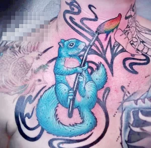 Фото пример рисунка тату белка 18,10,2021 - №0178 - squirrel tattoo - tattoo-photo.ru