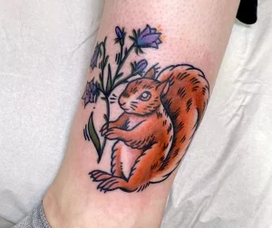 Фото пример рисунка тату белка 18,10,2021 - №0182 - squirrel tattoo - tattoo-photo.ru