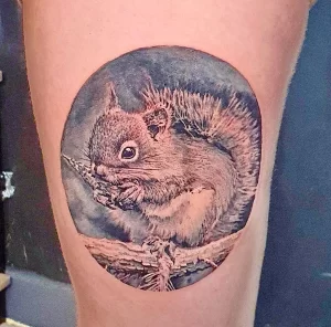 Фото пример рисунка тату белка 18,10,2021 - №0204 - squirrel tattoo - tattoo-photo.ru