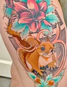 Фото пример рисунка тату белка 18,10,2021 - №0224 - squirrel tattoo - tattoo-photo.ru